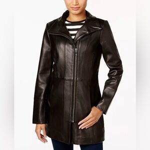 Cole Haan Asymmetrical Lamb Skin Jacket